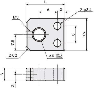 센서브라켓(근접센서용)세트나사타입(병렬구멍)
