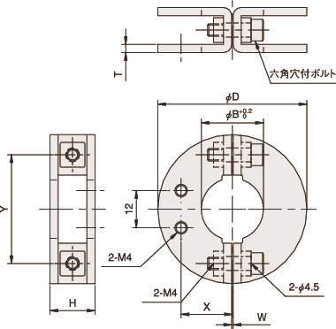 샤프트브라켓(둥근샤프트용) 구멍2개있는타입