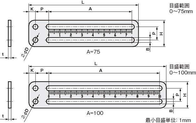 센서브라켓 스트레이트눈금부착타입