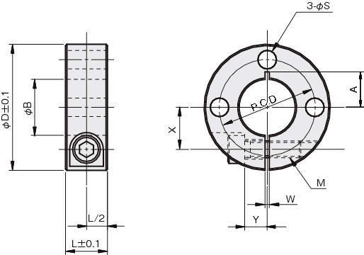슬리트칼라 구멍3개있는타입
