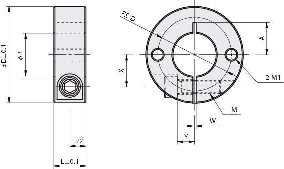 슬리트칼라 나사구멍2개있는타입