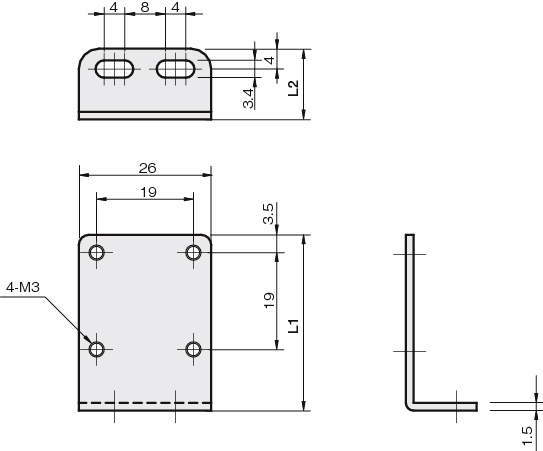 센서브라켓(포토마이크로센서용)L형 H타입