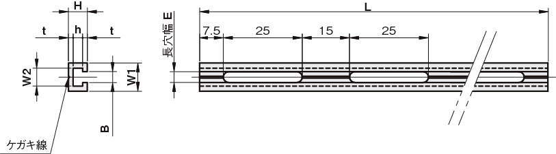 센서브라켓 센서레일스트레이트·장공있는타입