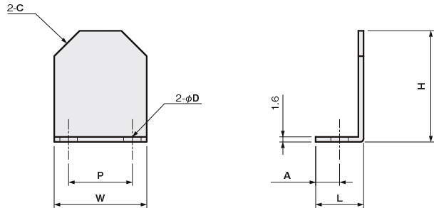 센서브라켓 L형 도그브라켓
