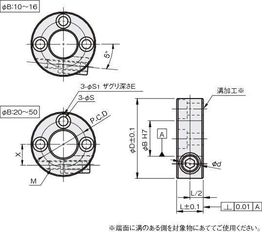 쐐기칼라 카운터보어 3개있는타입타입