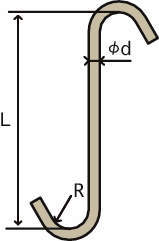 도장치구 스탠다드후크 A4타입(180℃트위스트)