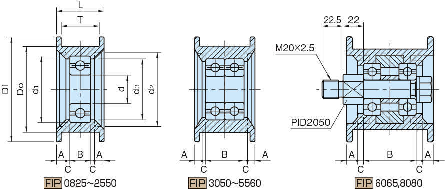 FIP 플랜지붙이풀리아이들러(수지제)