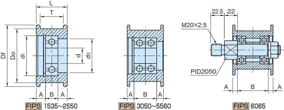 FIPS 플랜지붙이풀리아이들러(스틸제)
