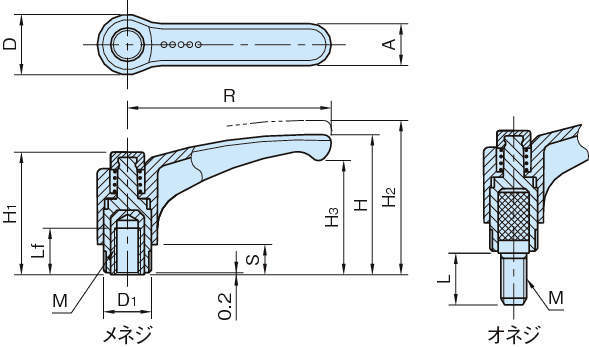 EAL 에르고어저스트클램프레버(암나사)