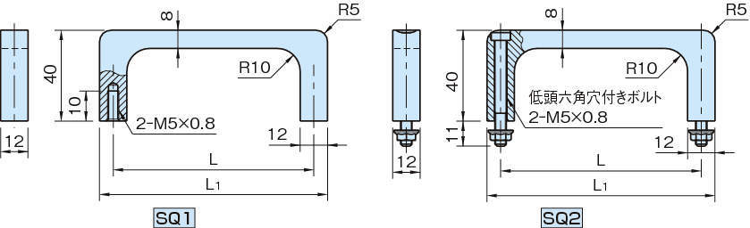 SQ1·SQ2 스퀘어알미늄핸들