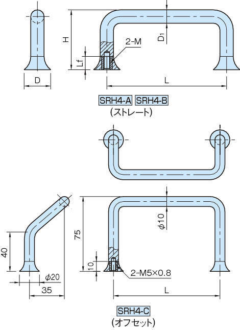 SRH4 스테인레스라운드핸들
