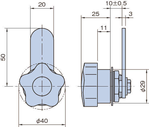 PK40 플레인래치노브