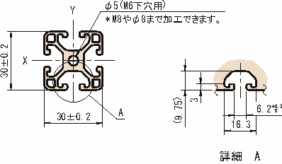 30×30 스트러트프로파일6 경량형