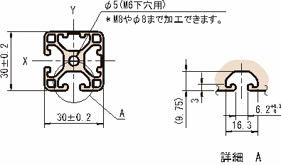 30×30 스트러트프로파일6 경량형