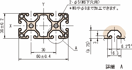 60×30 스트러트프로파일6 경량형