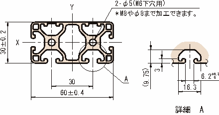 60×30 스트러트프로파일6 경량형