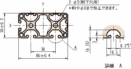 60×30 스트러트프로파일6 경량형