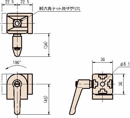 클램프레버있음앵글힌지6