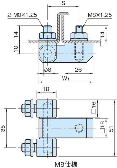 SQH·SQS 스퀘어힌지(M8사양)