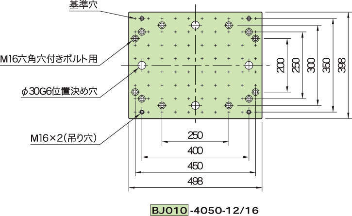 BJ010(M12·M16) 베이스플레이트(그리드타입)