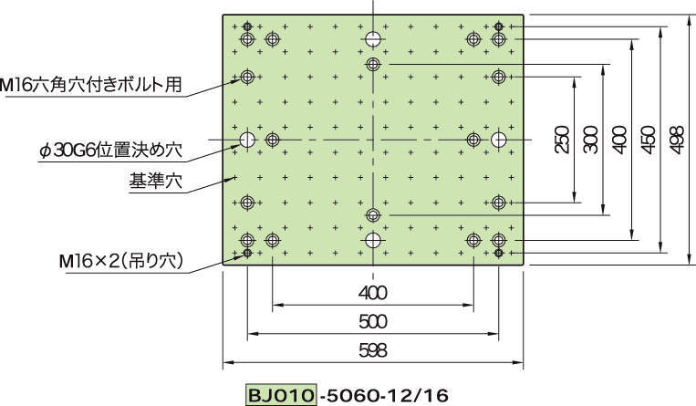 BJ010(M12·M16) 베이스플레이트(그리드타입)