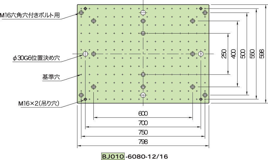 BJ010(M12·M16) 베이스플레이트(그리드타입)