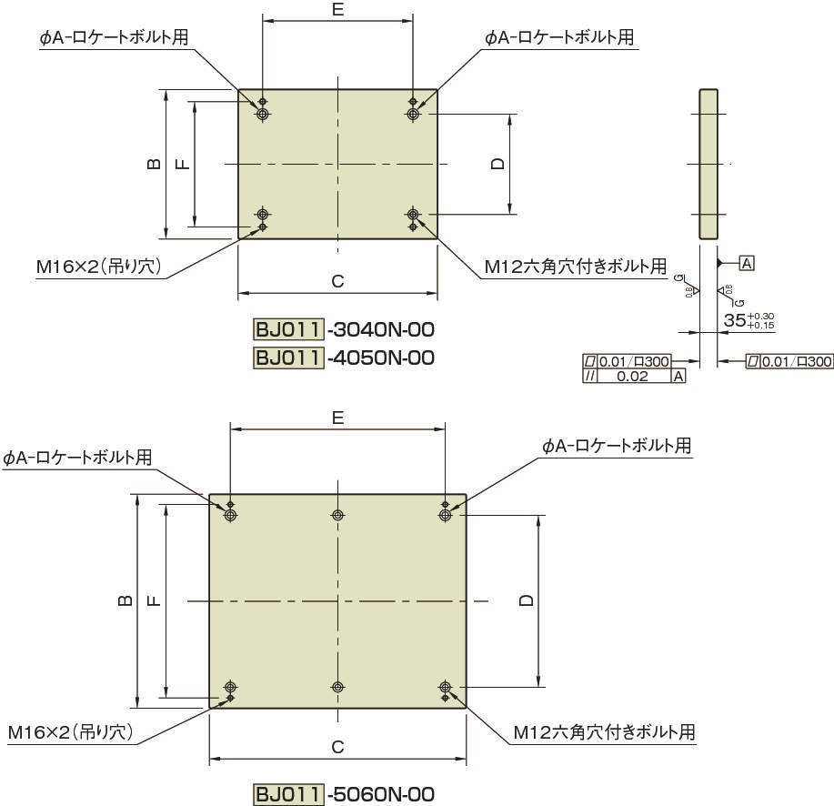 BJ011-N 서브플레이트(플레인타입)