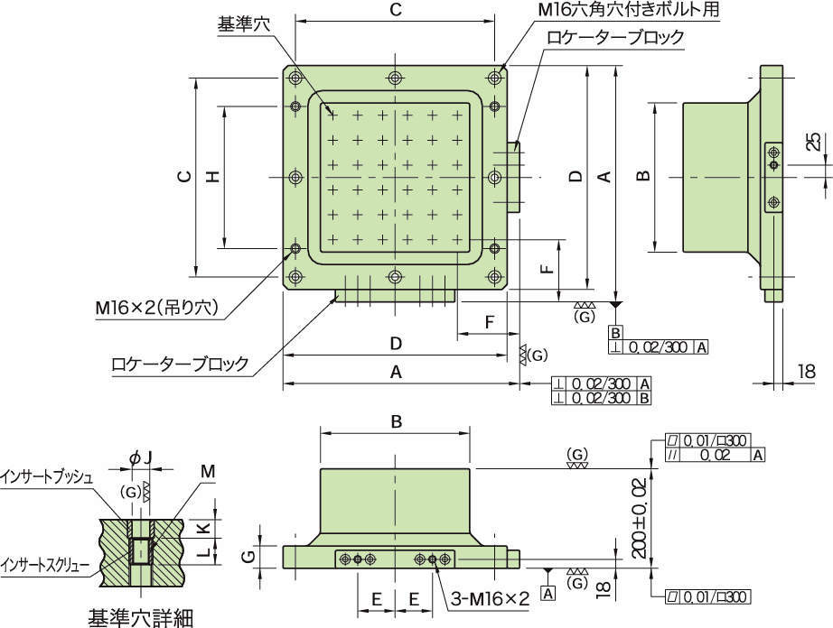 BJ045(M12·M16) MC플레이트(그리드타입)