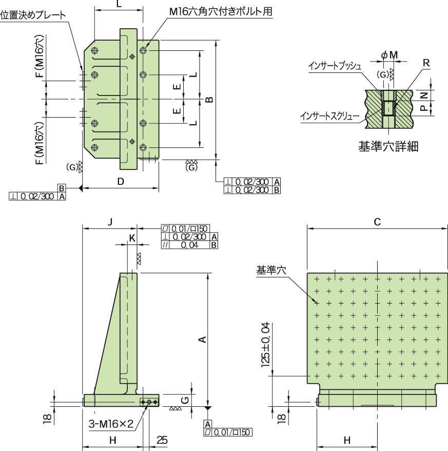 BJ050(M12·M16) MC1면블록(그리드타입)