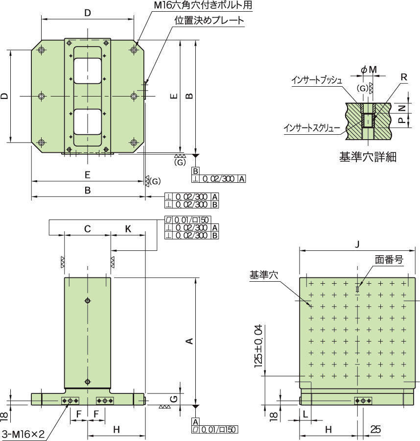 BJ060·BJ061(M12·M16) MC2면블록(그리드타입)