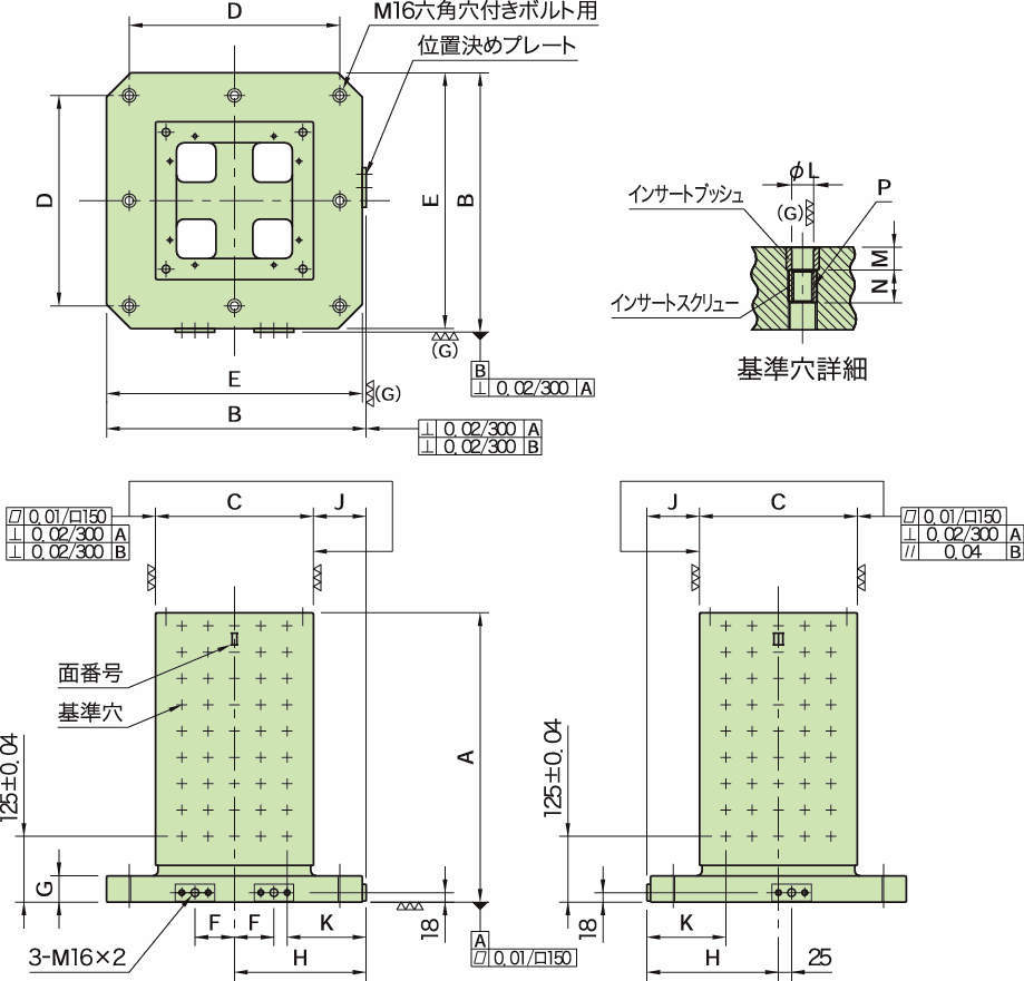 BJ070·BJ071(M12·M16) MC4면블록(그리드타입)