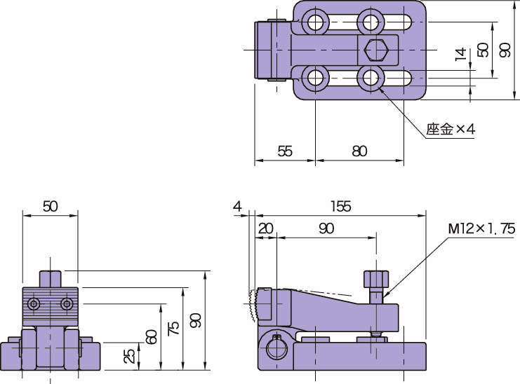 BJ100(M12) 사이드클램프