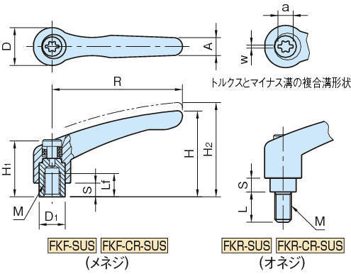 FKF-SUS 클램프레버(SUS제·암나사)