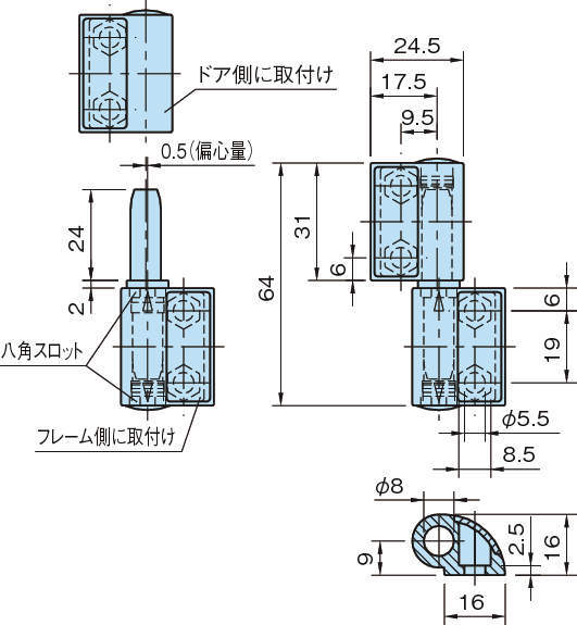 ESJA 엔프라슬립조인트힌지