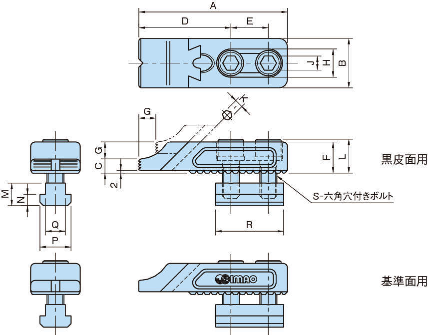 1-T 어저스트 토우클램프(T홈타입)