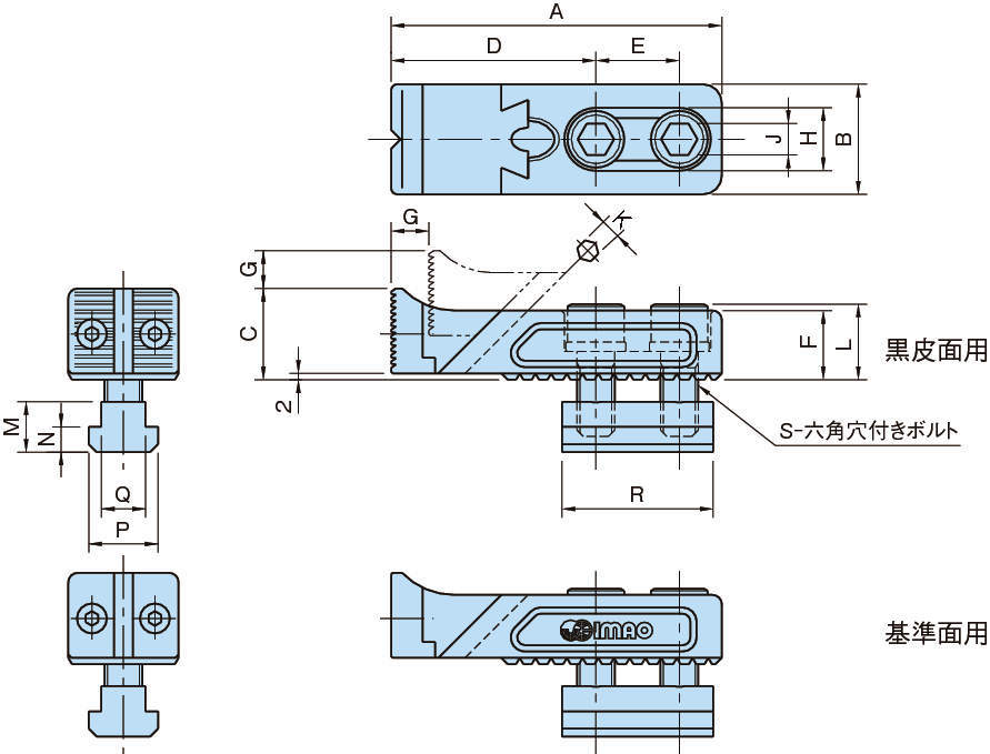 BJ102-T 어저스트 사이드클램프(T홈타입)
