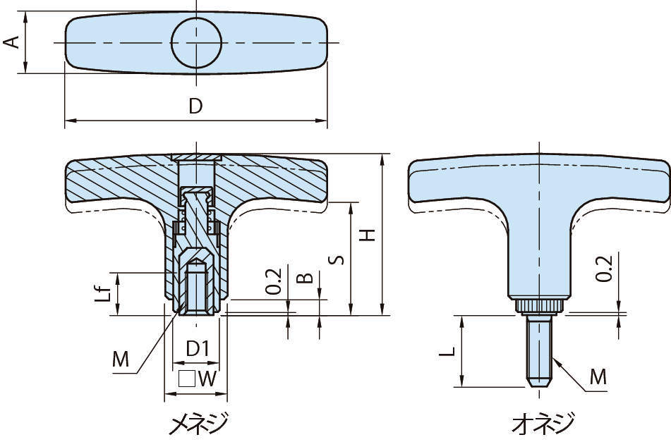 STH-N 안전어저스트T형핸들