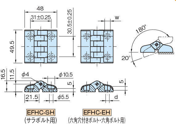 EFHC 엔프라플랫힌지(커버타입)