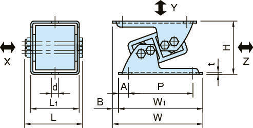 TC-VIBAN 방진마운트(더블타입)