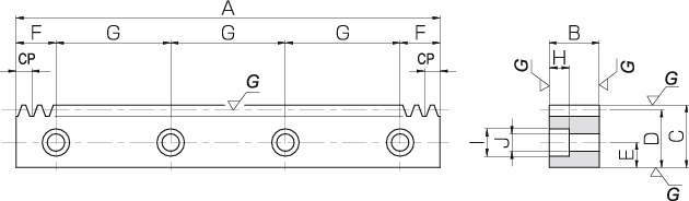 KRGCP CP 조질 연마 랙기어