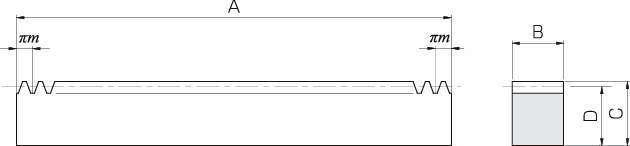 SRF-H 열처리 랙기어(양단가공)