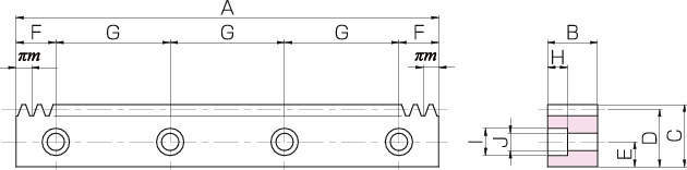 SRFD-H 열처리 랙기어(J시리즈)