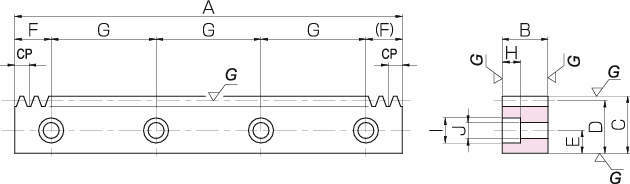 KRGCPFD-H CP 열처리 연마 랙기어(J시리즈)