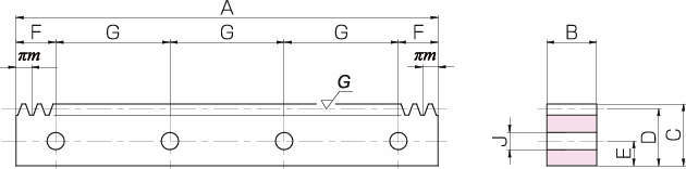 SRGFK 열처리 연마 랙기어(J시리즈)