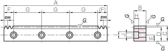 MRGFD 열처리 연마 랙기어(J시리즈)