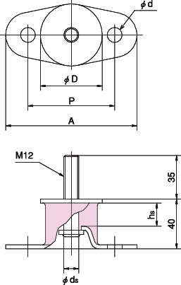 내진스토퍼붙이방진고무 SB