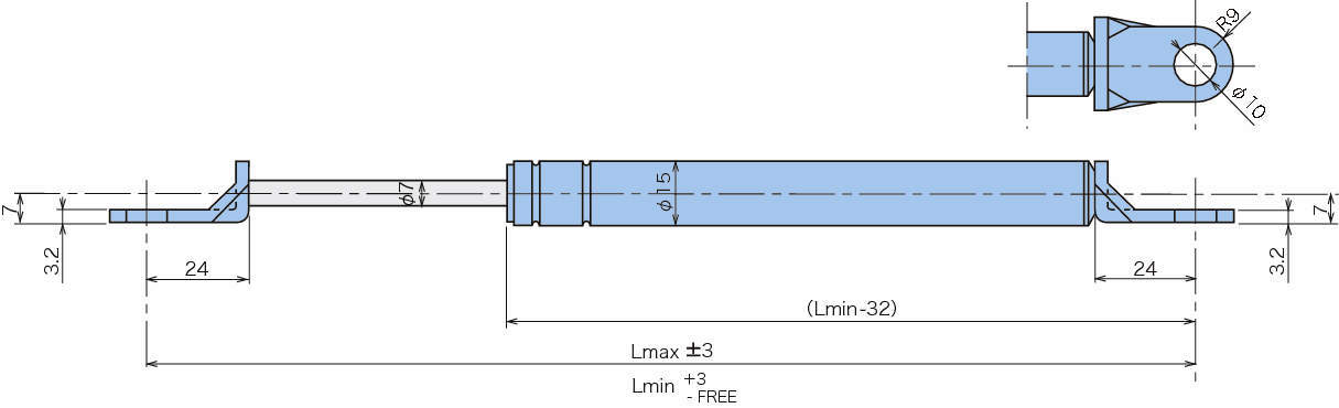 가스스프링(프리피스톤타입) KSF시리즈