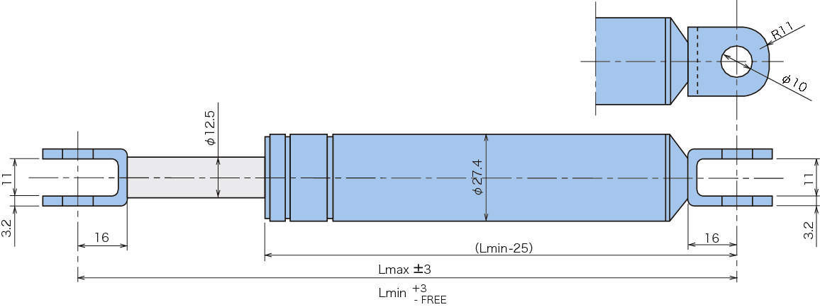 가스스프링(프리피스톤타입) KPF시리즈