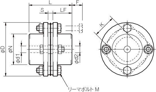 SFS-S 서보플렉스커플링(싱글엘리먼트·예비구멍제품)