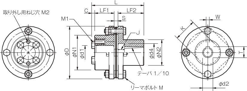 SFS-S 서보플렉스커플링 (싱글엘리먼트·테이퍼축)